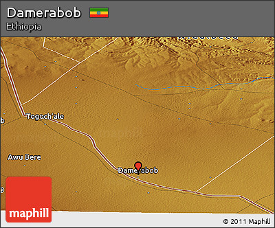 Physical Panoramic Map of Damerabob