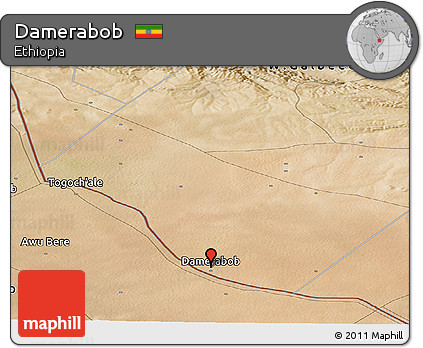 Satellite Panoramic Map of Damerabob
