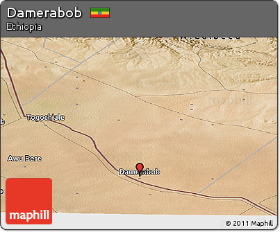 Satellite Panoramic Map of Damerabob