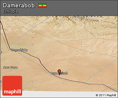 Satellite Panoramic Map of Damerabob
