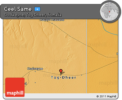 Political 3D Map of Ceel Same