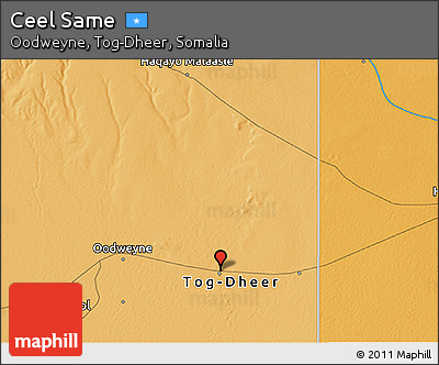 Political 3D Map of Ceel Same
