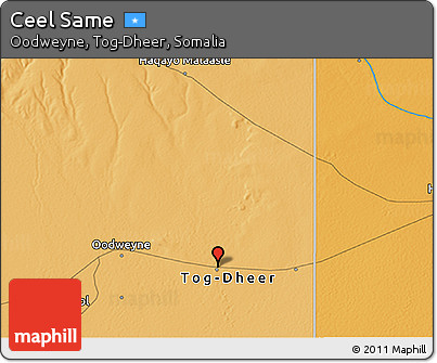 Political 3D Map of Ceel Same