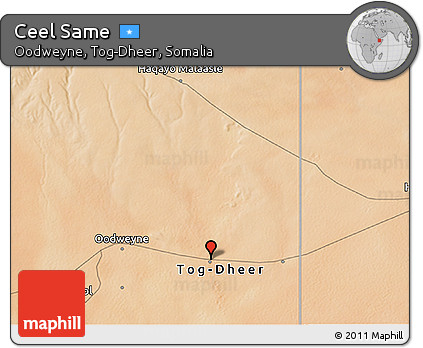 Satellite 3D Map of Ceel Same