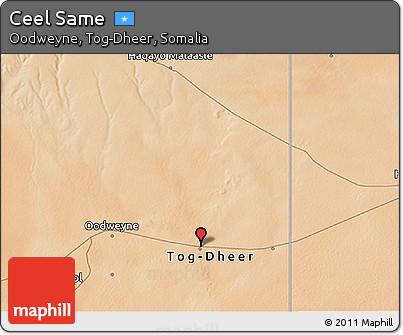 Satellite 3D Map of Ceel Same