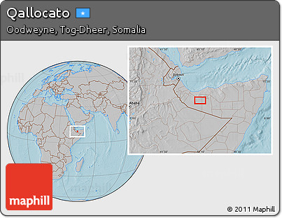 Gray Location Map of Qallocato, hill shading
