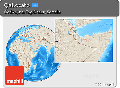 Shaded Relief Location Map of Qallocato