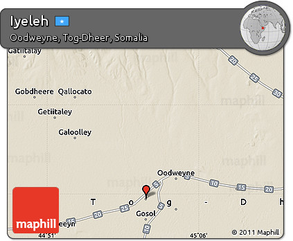 Shaded Relief Map of Iyeleh
