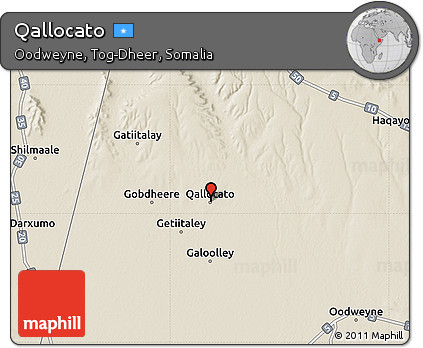 Shaded Relief Map of Qallocato