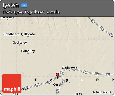 Shaded Relief Map of Iyeleh