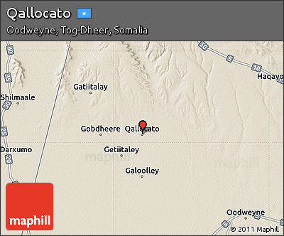 Shaded Relief Map of Qallocato