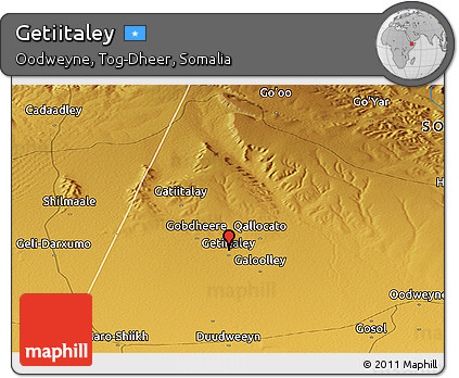 Physical Panoramic Map of Getiitaley