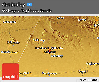 Physical Panoramic Map of Getiitaley