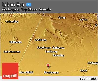Physical Panoramic Map of Liban Esa