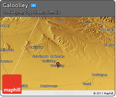 Physical Panoramic Map of Galoolley