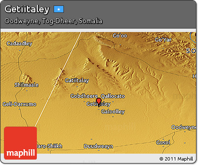 Physical Panoramic Map of Getiitaley
