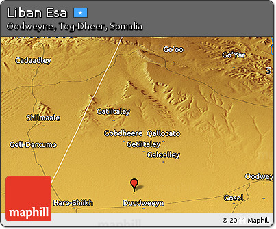 Physical Panoramic Map of Liban Esa