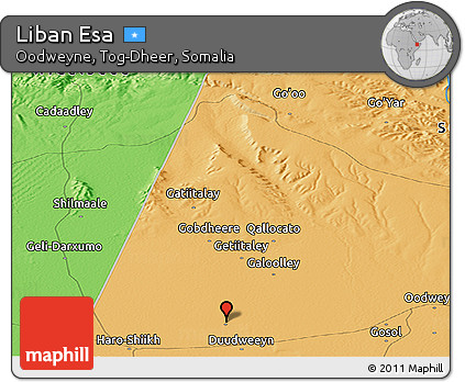 Political Panoramic Map of Liban Esa