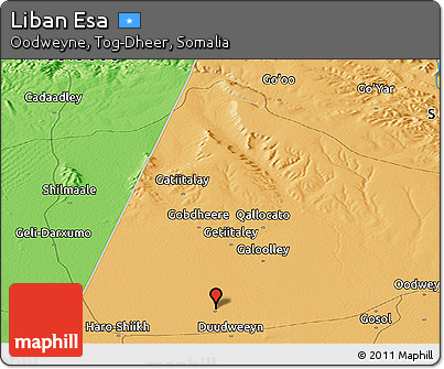 Political Panoramic Map of Liban Esa