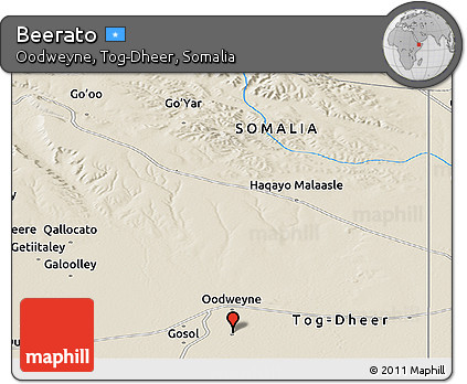 Shaded Relief Panoramic Map of Beerato
