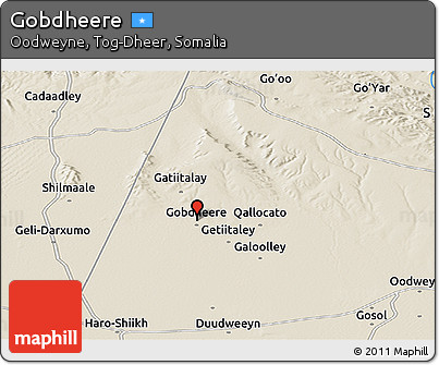 Shaded Relief Panoramic Map of Gobdheere