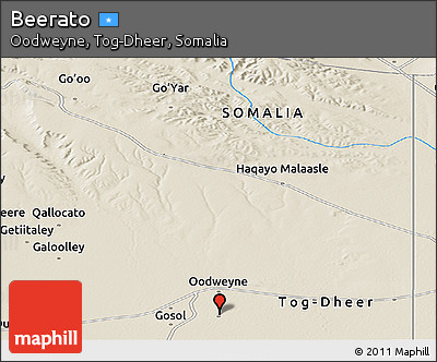 Shaded Relief Panoramic Map of Beerato