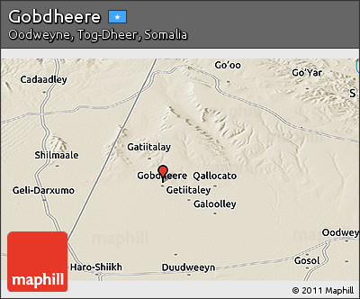 Shaded Relief Panoramic Map of Gobdheere
