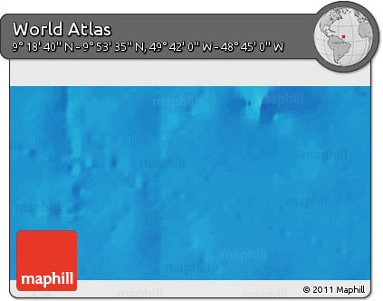 Physical 3D Map of the Area around 9° 36' 8" N, 49° 13' 30" W