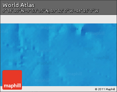 Physical 3D Map of the Area around 9° 36' 8" N, 49° 13' 30" W
