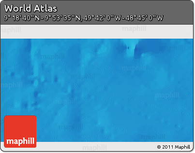 Physical 3D Map of the Area around 9° 36' 8" N, 49° 13' 30" W