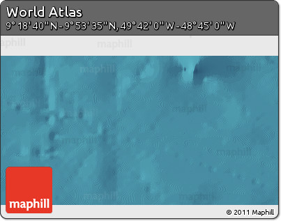 Satellite 3D Map of the Area around 9° 36' 8" N, 49° 13' 30" W