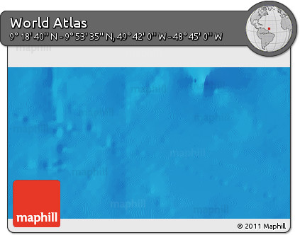 Shaded Relief 3D Map of the Area around 9° 36' 8" N, 49° 13' 30" W