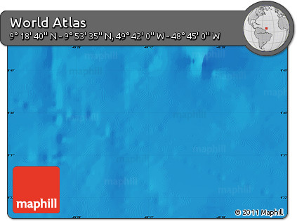 Physical Map of the Area around 9° 36' 8" N, 49° 13' 30" W