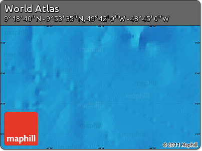 Physical Map of the Area around 9° 36' 8" N, 49° 13' 30" W
