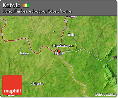 Satellite 3D Map of Kafolo