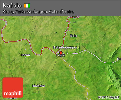 Satellite 3D Map of Kafolo