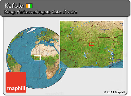 Satellite Location Map of Kafolo