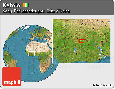 Satellite Location Map of Kafolo