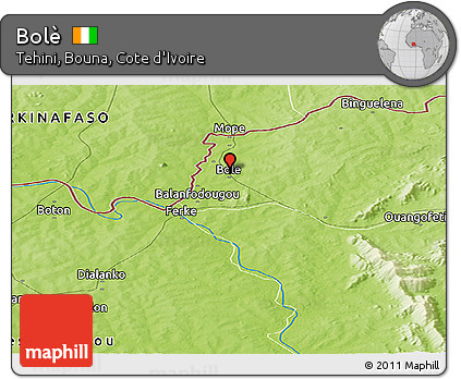 Physical Panoramic Map of Bolè