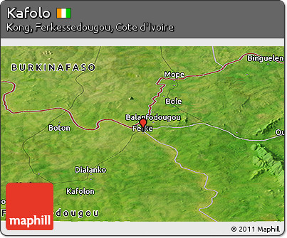 Satellite Panoramic Map of Kafolo