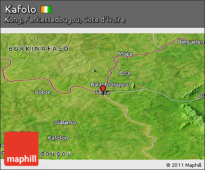 Satellite Panoramic Map of Kafolo