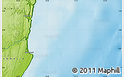 Physical Map of the area around 9° 36' 8" N, 51° 4' 30" E