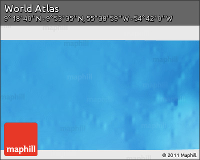 Physical 3D Map of the Area around 9° 36' 8" N, 55° 10' 29" W