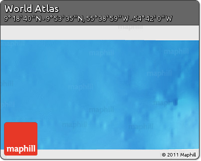 Physical 3D Map of the Area around 9° 36' 8" N, 55° 10' 29" W