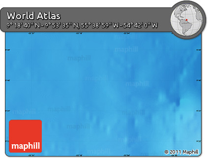 Physical Map of the Area around 9° 36' 8" N, 55° 10' 29" W