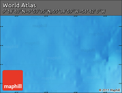 Physical Map of the Area around 9° 36' 8" N, 55° 10' 29" W