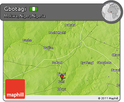 Physical 3D Map of Gbotagi
