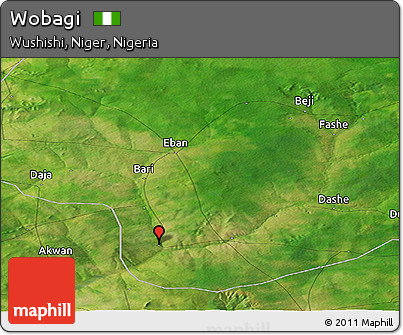 Satellite Panoramic Map of Wobagi