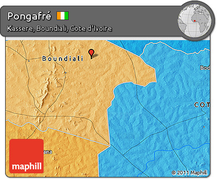 Political 3D Map of Pongafré