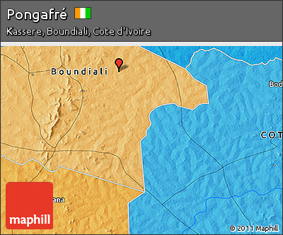 Political 3D Map of Pongafré